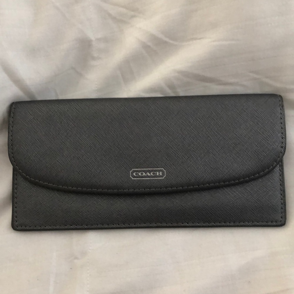 Dark Grey Coach Slim Envelope Wallet